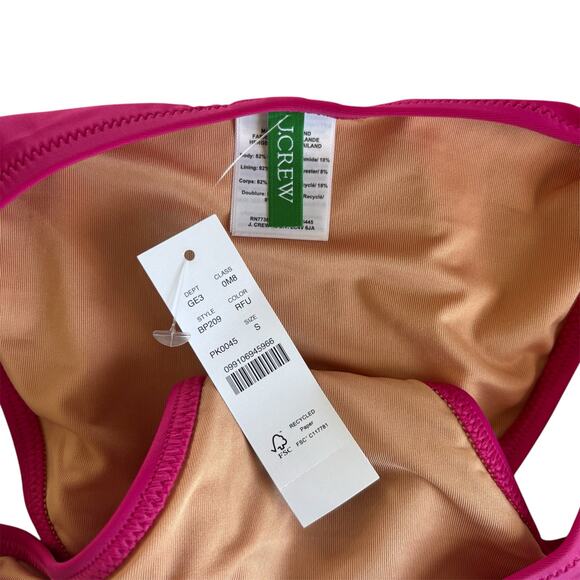 J.Crew Fuchsia Pink Stretch Bikini Hipster Bottoms Women's Swimwear Size Small - Picture 2 of 8